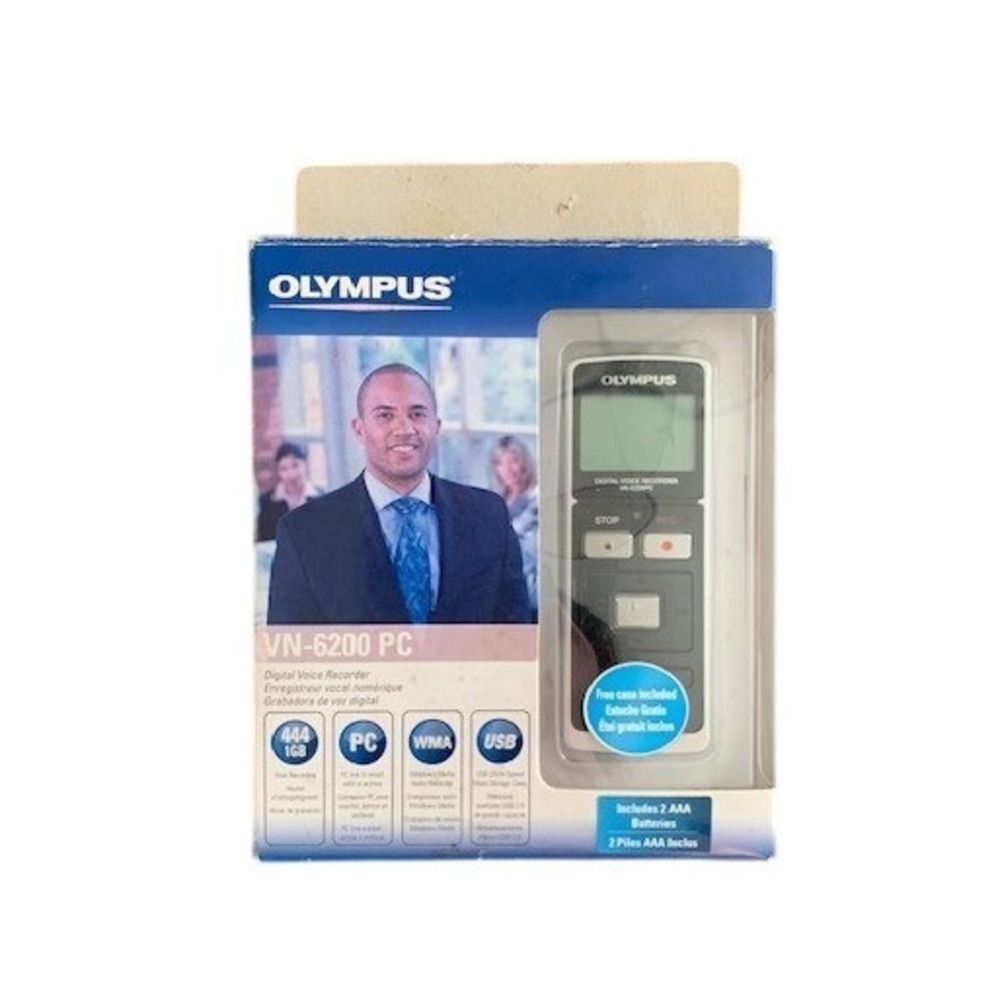 Olympus VN 6200 PC Digital Voice Recorder 4GB USB PC Link WMA Free Case Included